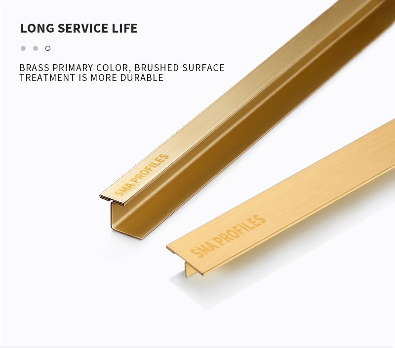 3 satin brass transition strip